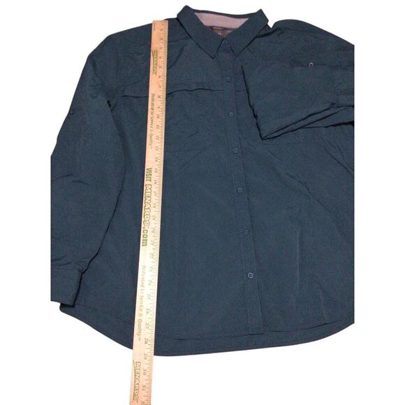 Eddie Bauer Women's Adventurer Pro Field Stream Shirt Long Sleeve 2XL Teal Green - Picture 8 of 9